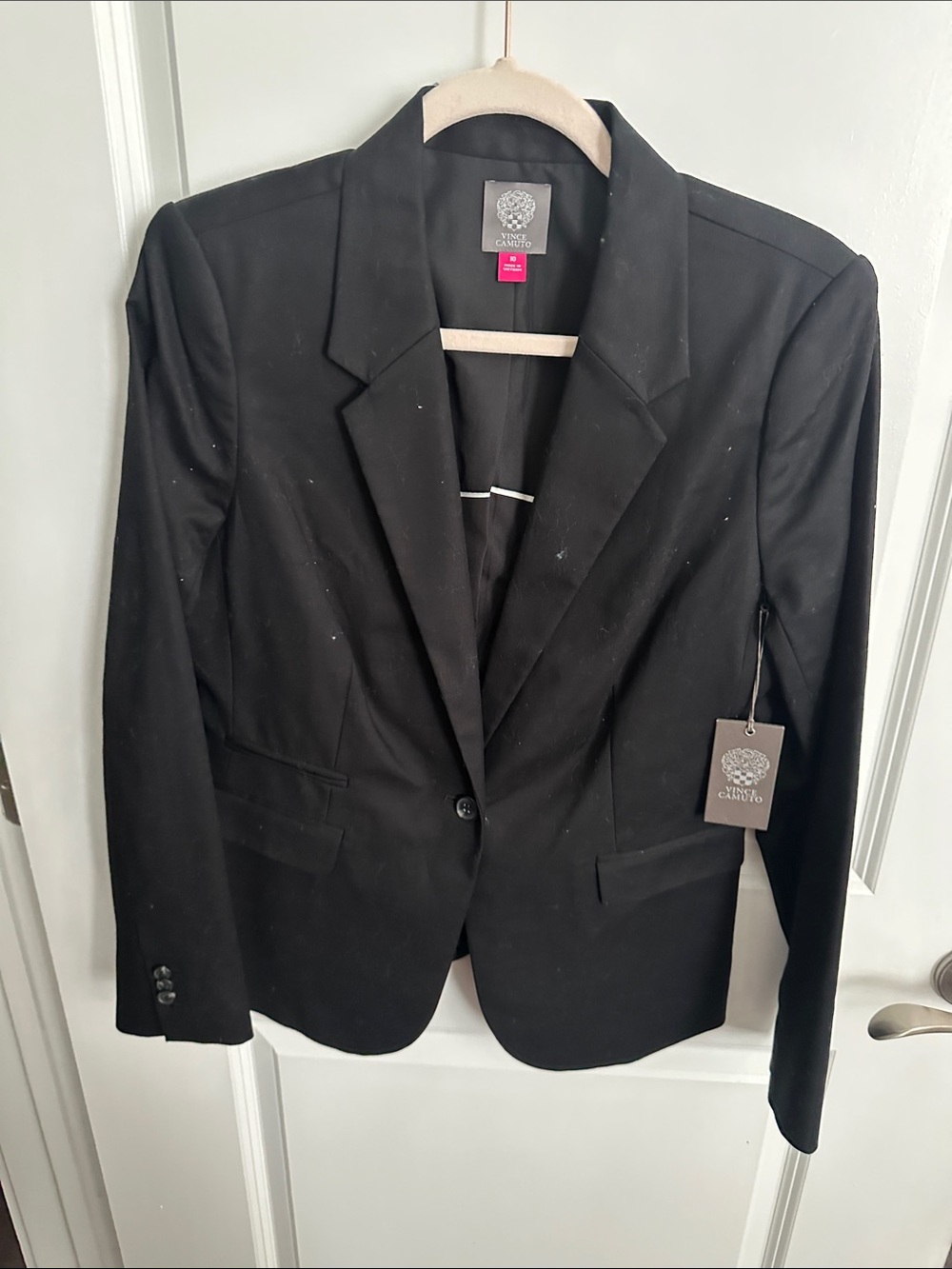 Vince Camuto Black Single-Button Notch Lapel Blazer